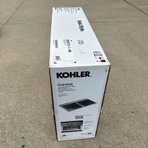 KOHLER Cursiva Stainless 33 in. Double Bowl Drop-in or Undermount Kitchen Sink